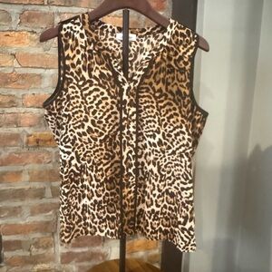 Calvin Klein Leopard Print Sleeveless Top